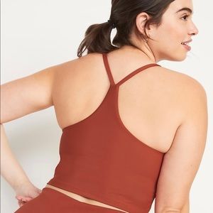 Old Navy Light Support PowerSoft Longline Sports Bra RUST size 3XL NWT